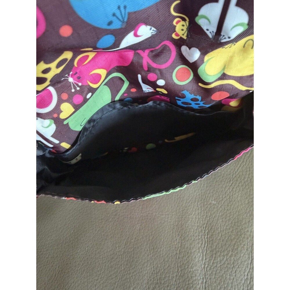 LeSportsac Crossbody & Shoulder Bag Multicolor Mouse Rat Print Zipper Pockets - Picture 5 of 16